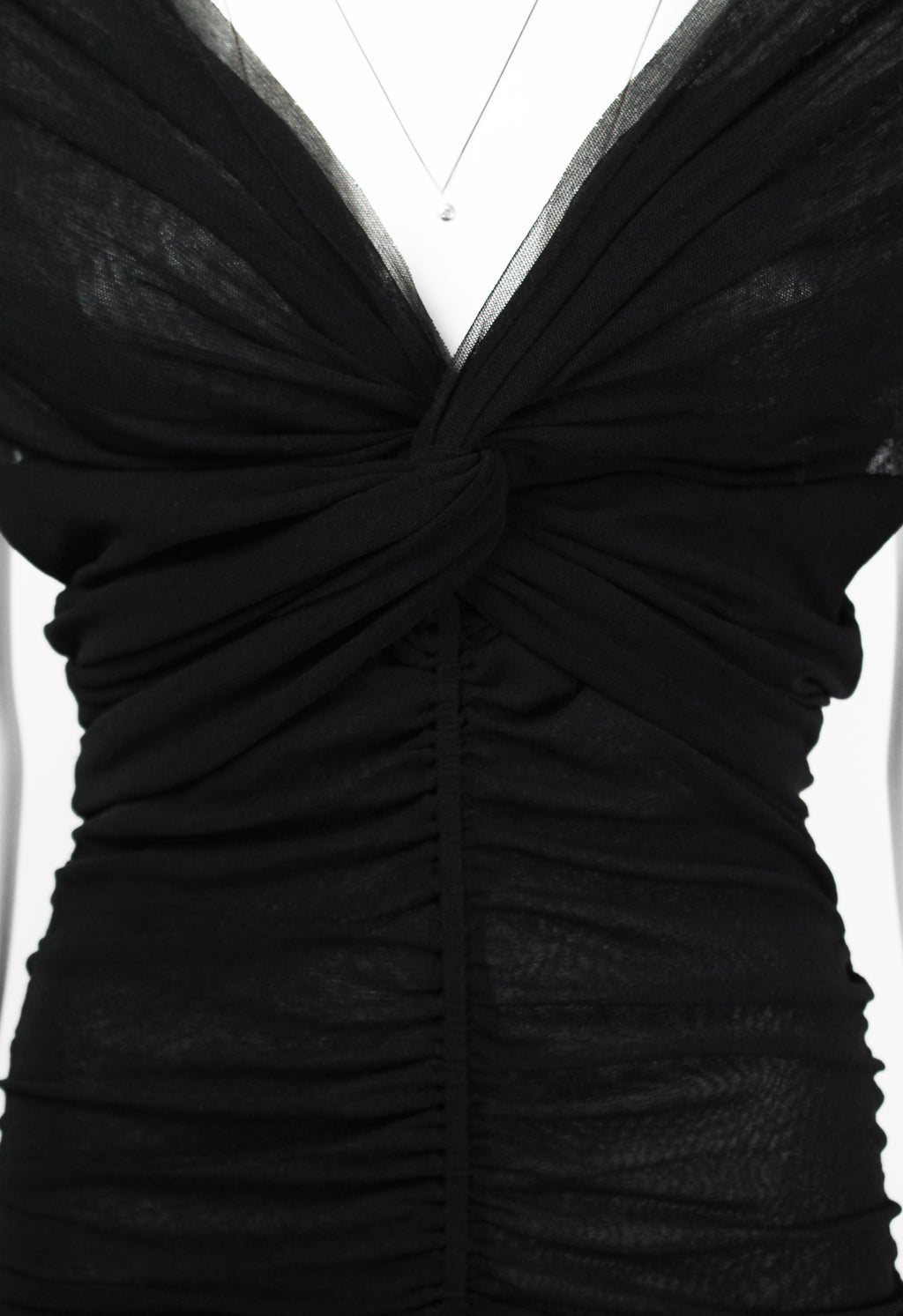 JEAN PAUL GAULTIER SHEER LAYERED RUCHED DRESS