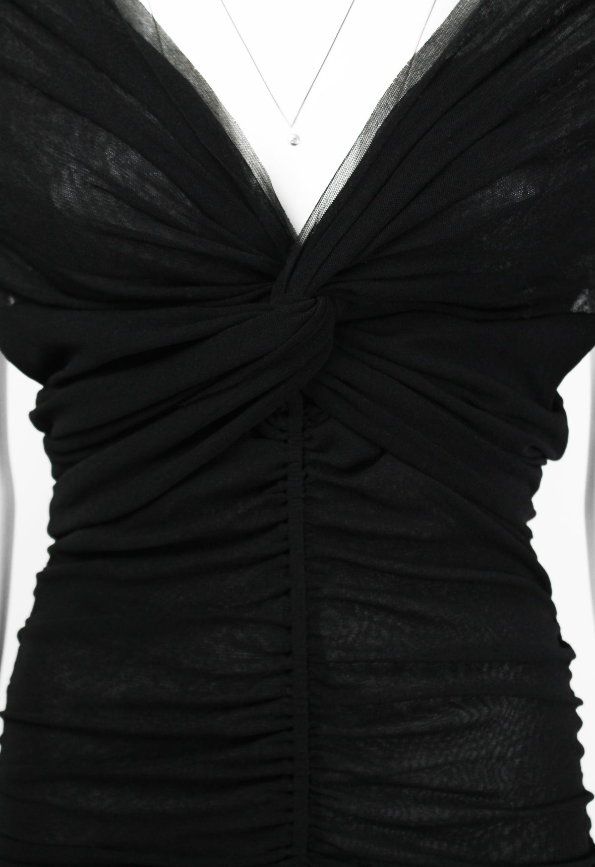 JEAN PAUL GAULTIER SHEER LAYERED RUCHED DRESS