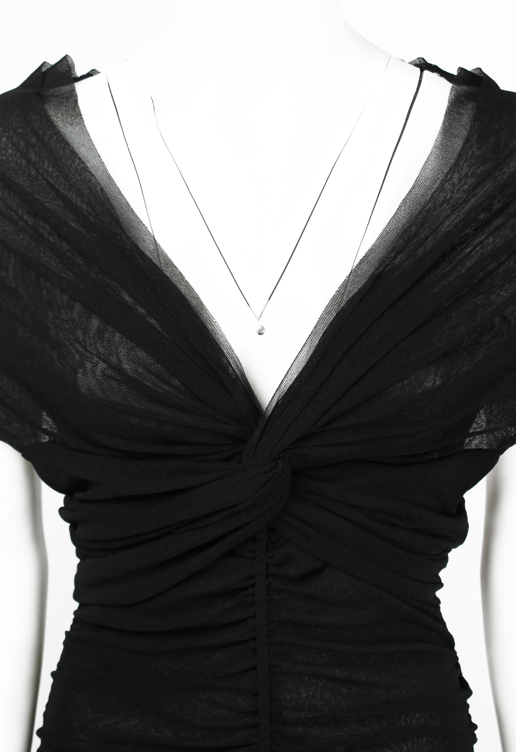 JEAN PAUL GAULTIER SHEER LAYERED RUCHED DRESS