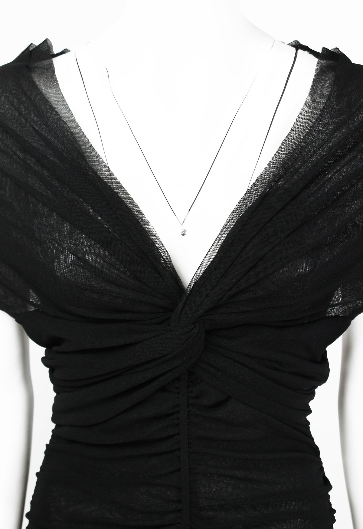 JEAN PAUL GAULTIER SHEER LAYERED RUCHED DRESS