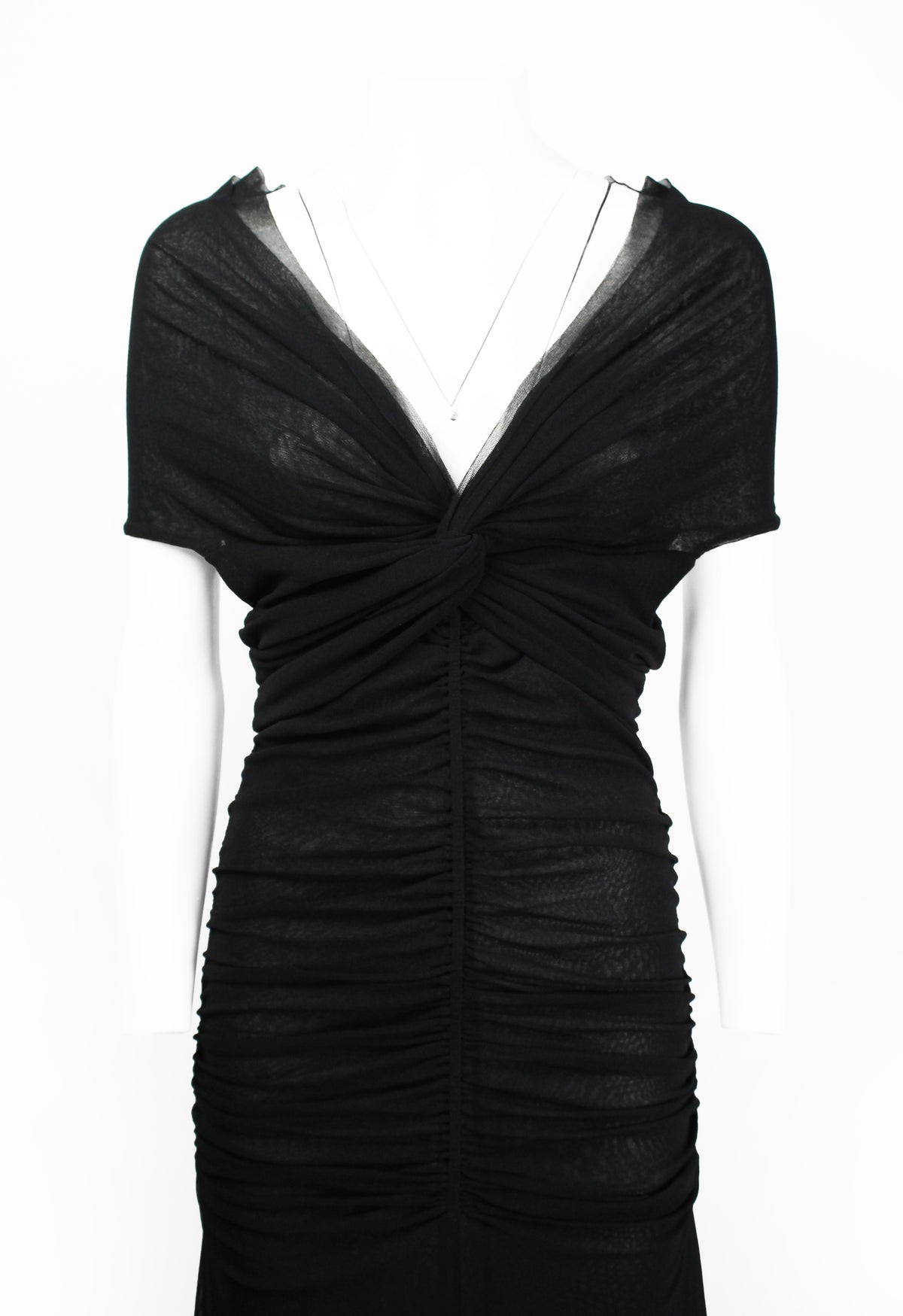JEAN PAUL GAULTIER SHEER LAYERED RUCHED DRESS