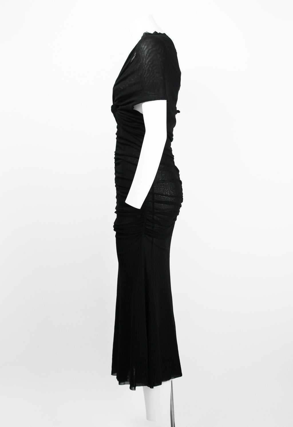 JEAN PAUL GAULTIER SHEER LAYERED RUCHED DRESS