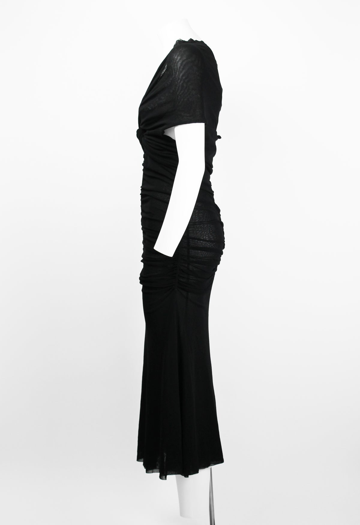JEAN PAUL GAULTIER SHEER LAYERED RUCHED DRESS