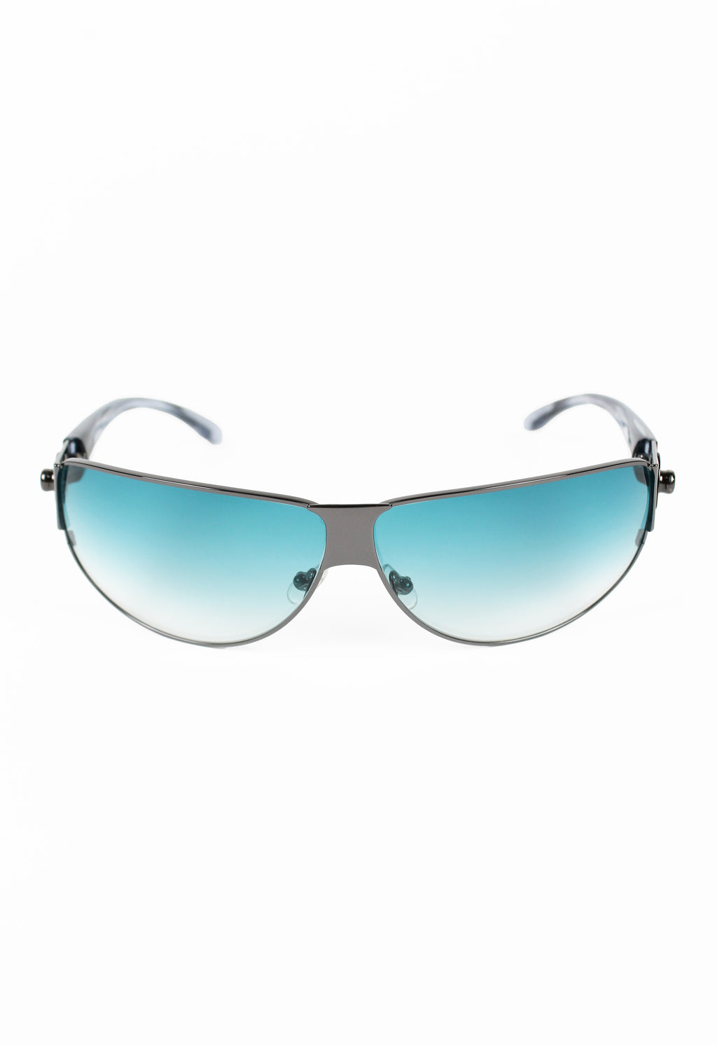 JEAN PAUL GAULTIER SS 2002 BLUE DETACHABLE SHIELD SUNGLASSES