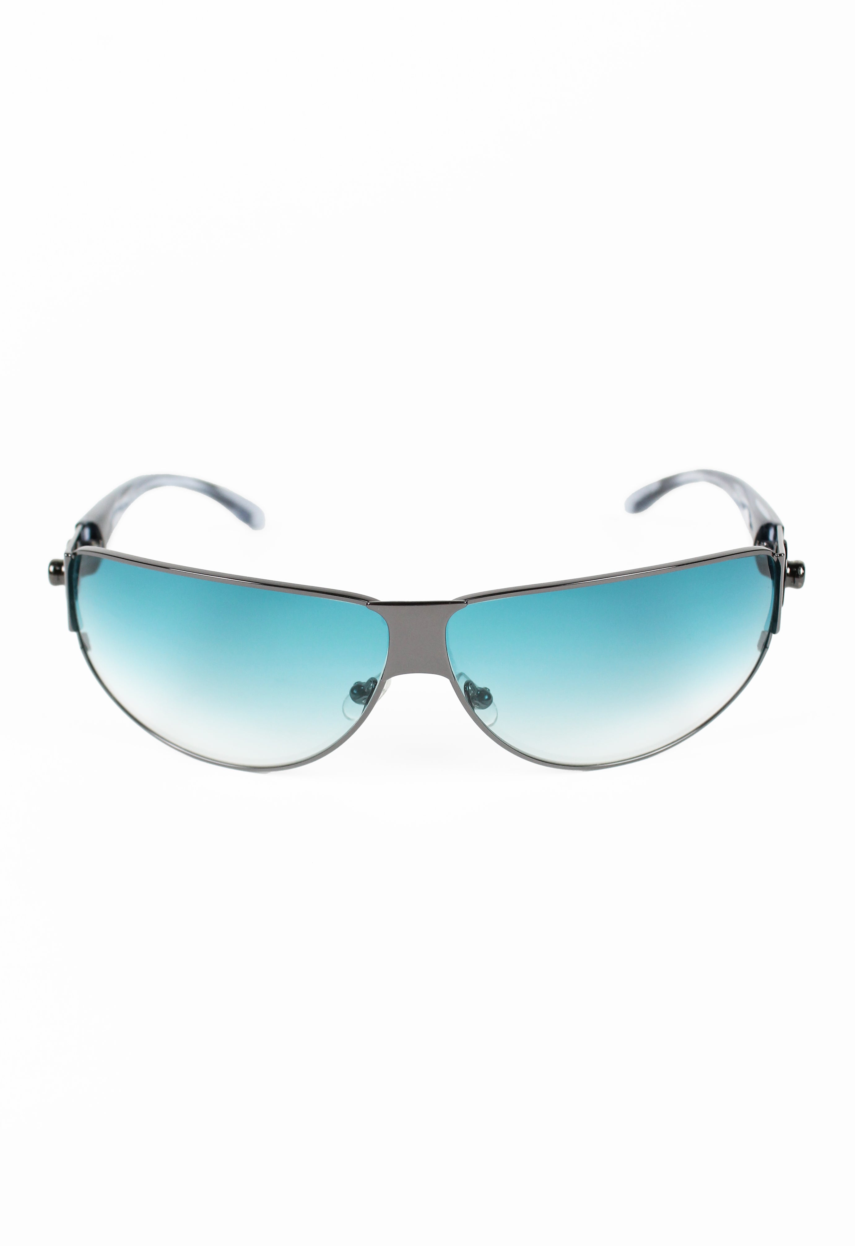 JEAN PAUL GAULTIER SS 2002 BLUE DETACHABLE SHIELD SUNGLASSES
