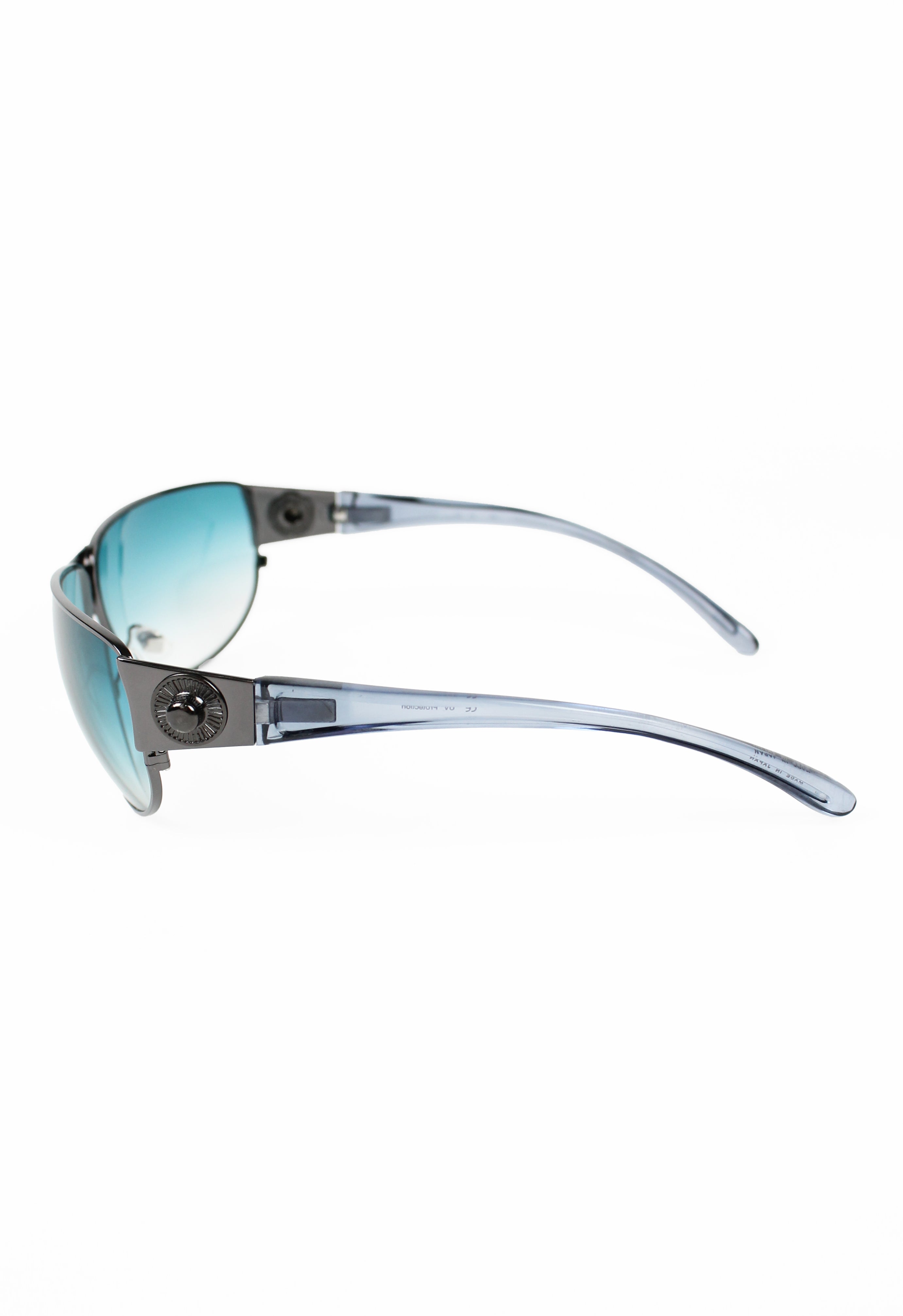 JEAN PAUL GAULTIER SS 2002 BLUE DETACHABLE SHIELD SUNGLASSES