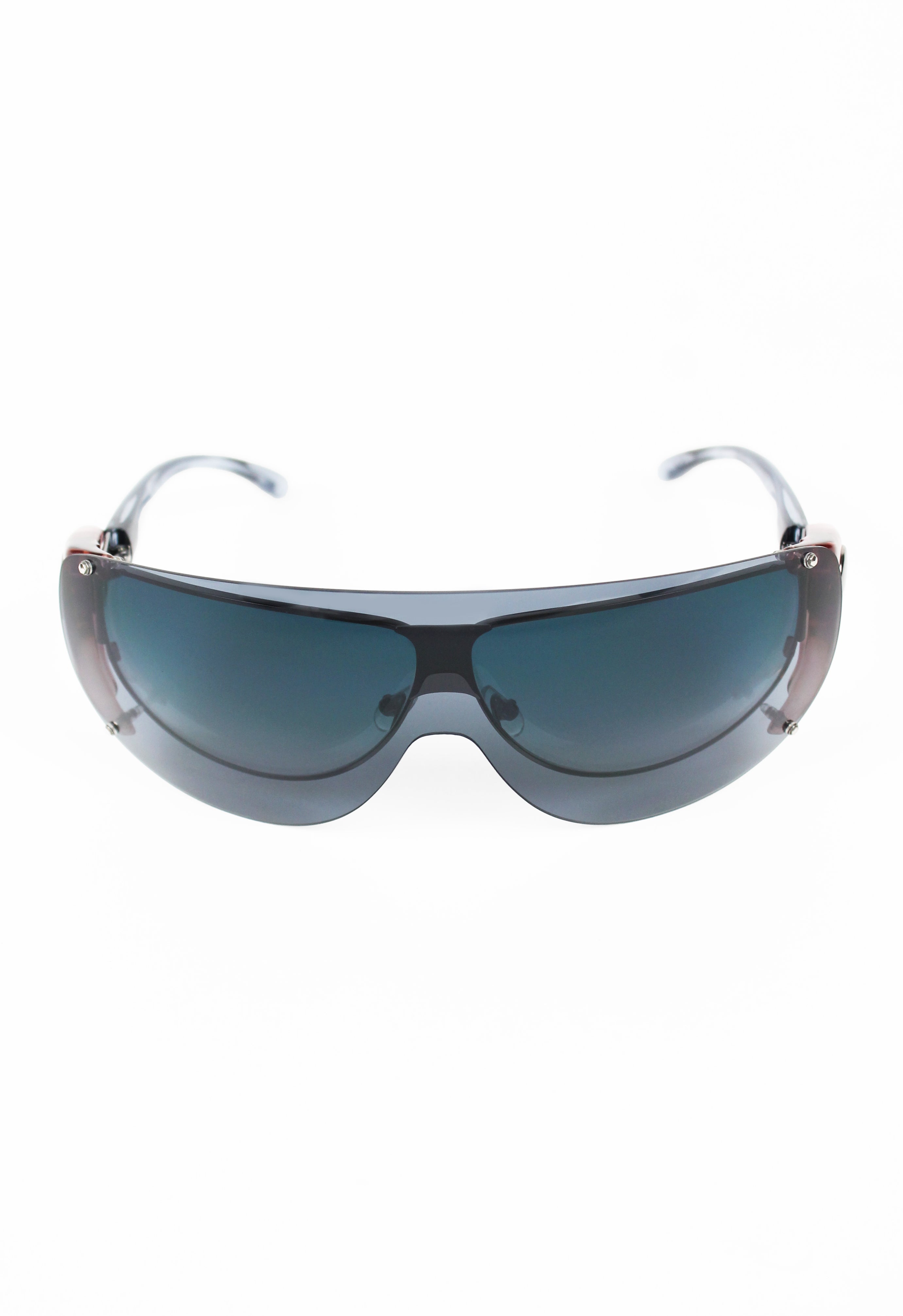 JEAN PAUL GAULTIER SS 2002 BLUE DETACHABLE SHIELD SUNGLASSES