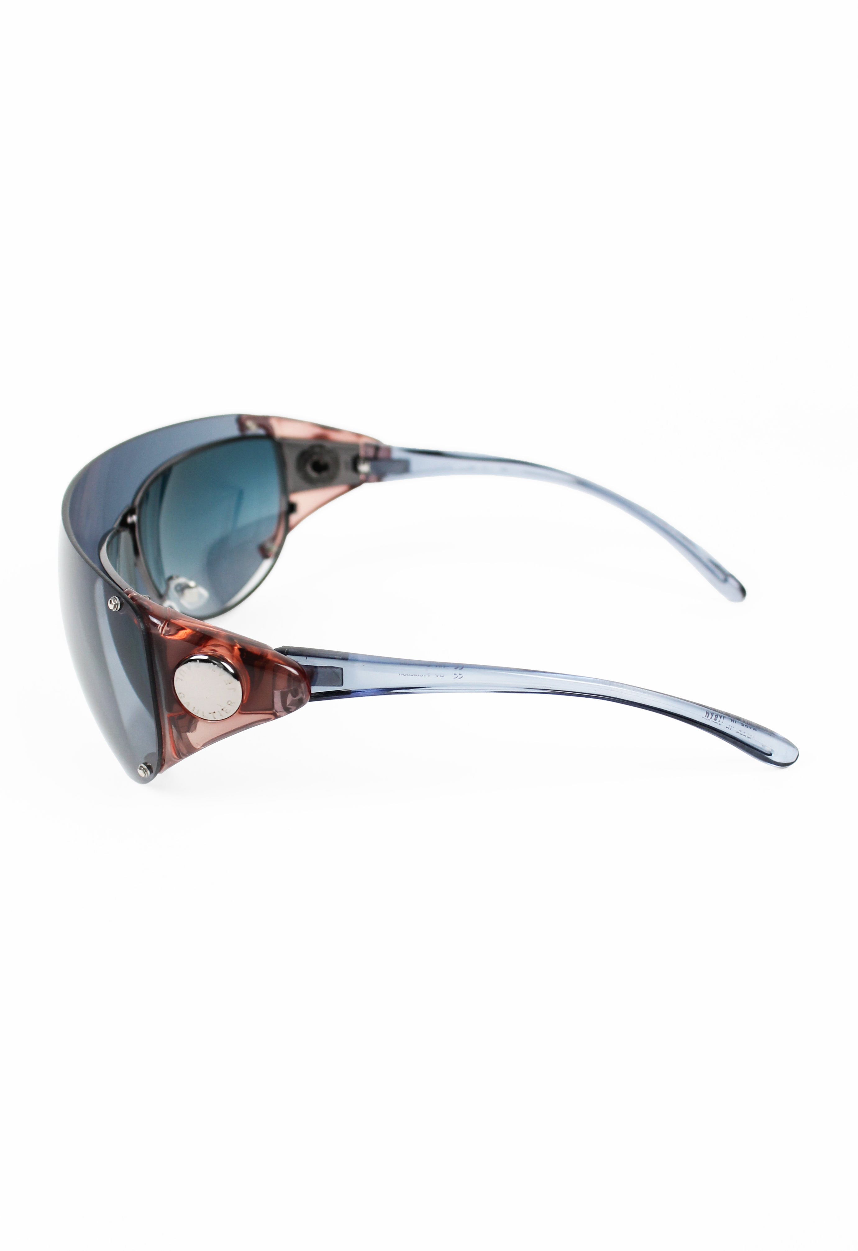 JEAN PAUL GAULTIER SS 2002 BLUE DETACHABLE SHIELD SUNGLASSES
