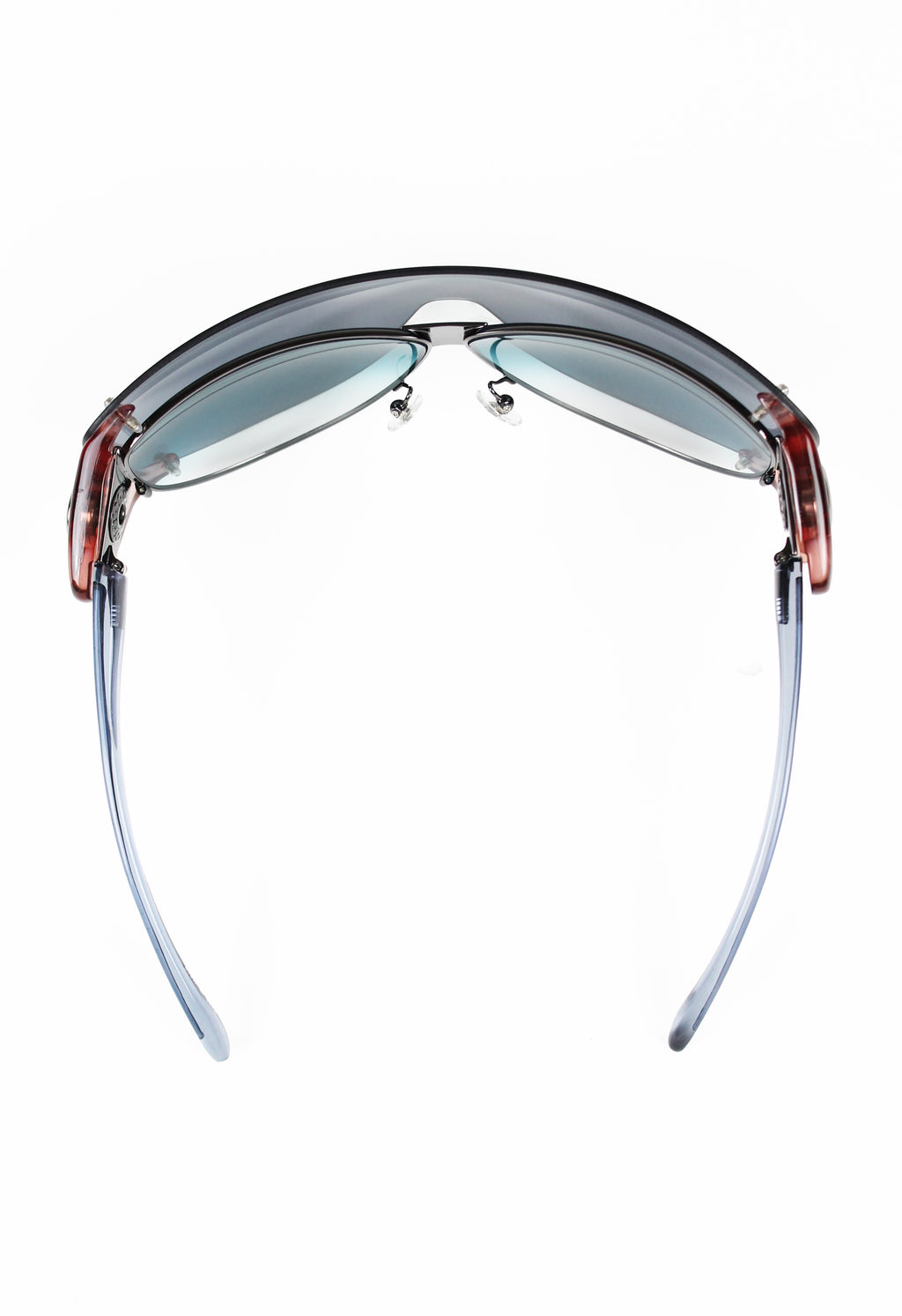 JEAN PAUL GAULTIER SS 2002 BLUE DETACHABLE SHIELD SUNGLASSES