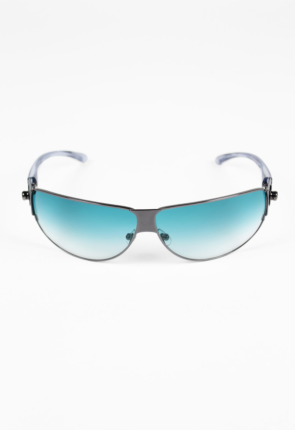JEAN PAUL GAULTIER SS 2002 BLUE DETACHABLE SHIELD SUNGLASSES
