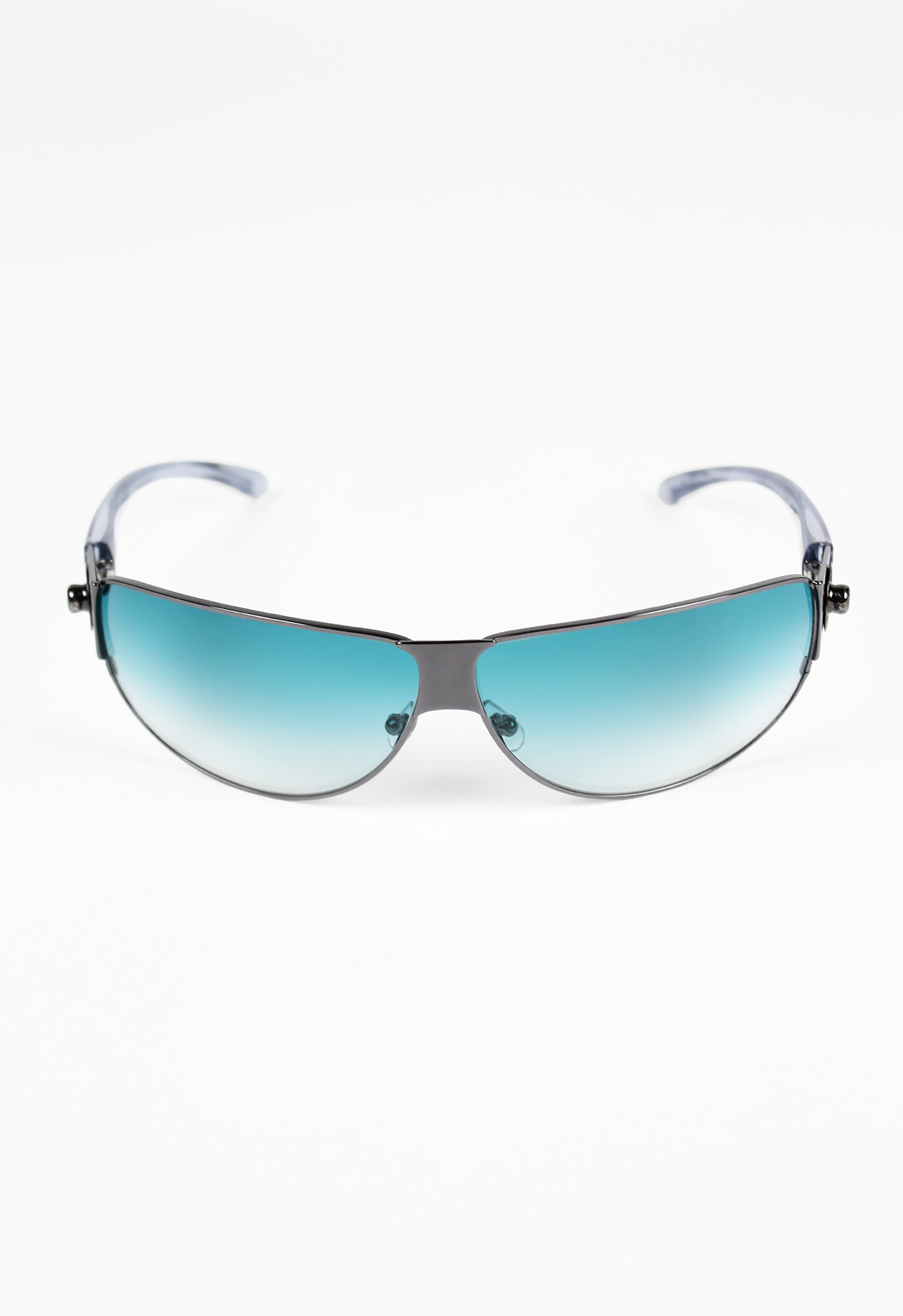 JEAN PAUL GAULTIER SS 2002 BLUE DETACHABLE SHIELD SUNGLASSES