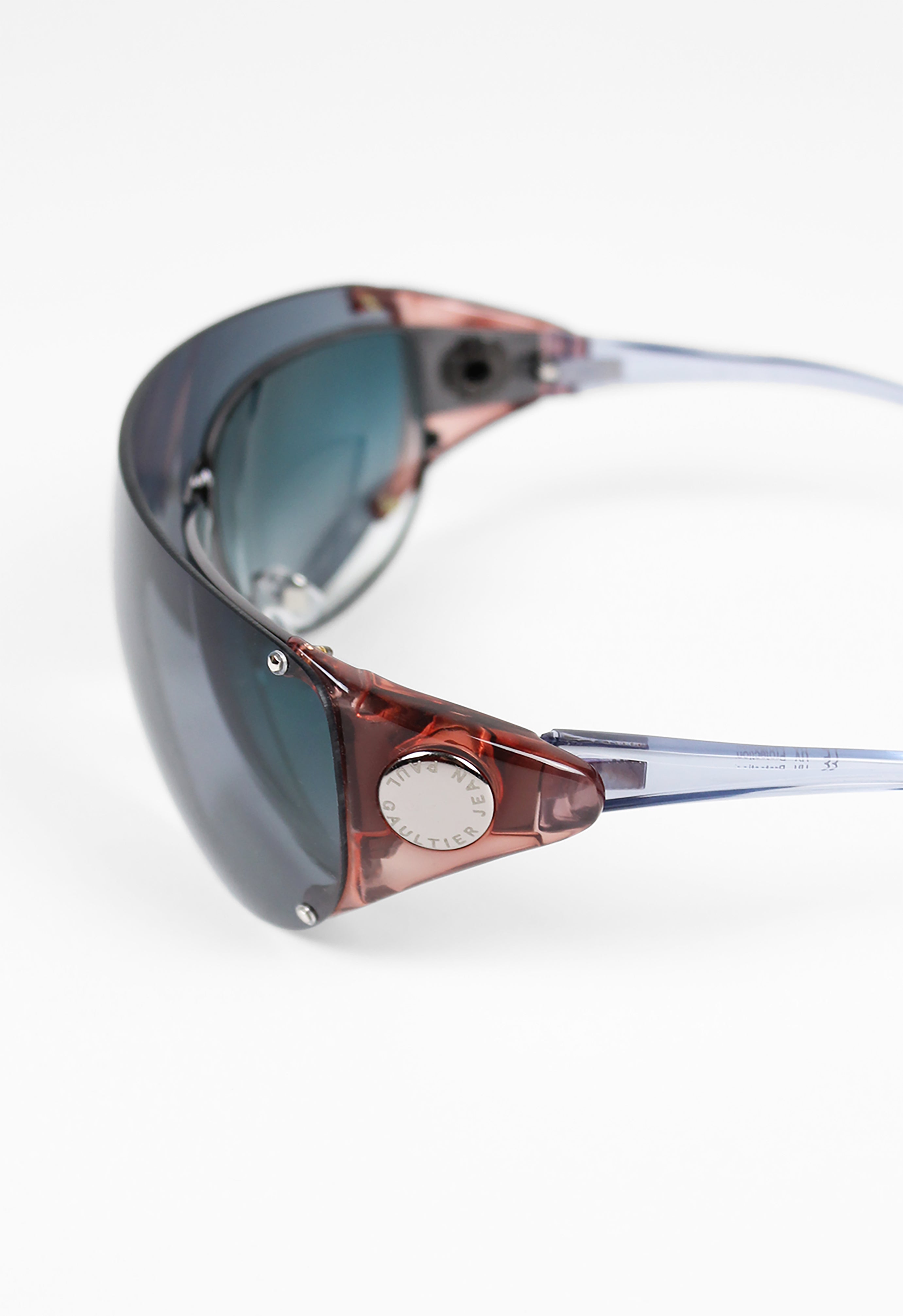 JEAN PAUL GAULTIER SS 2002 BLUE DETACHABLE SHIELD SUNGLASSES