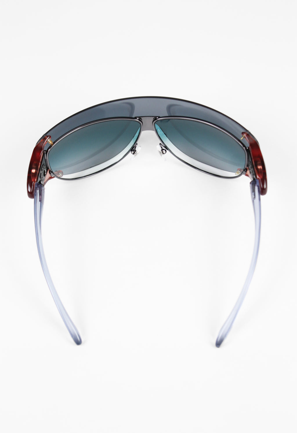 JEAN PAUL GAULTIER SS 2002 BLUE DETACHABLE SHIELD SUNGLASSES