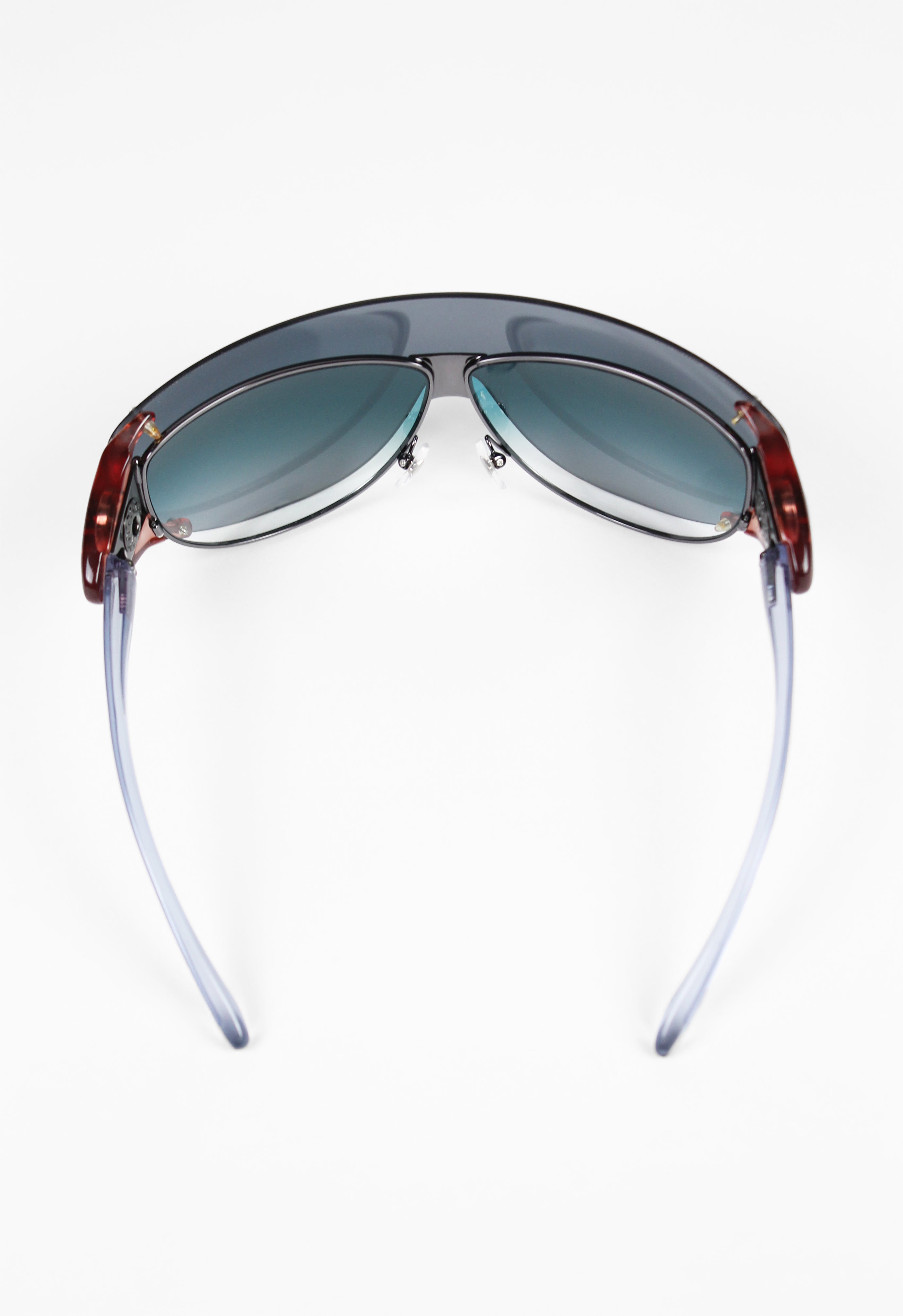 JEAN PAUL GAULTIER SS 2002 BLUE DETACHABLE SHIELD SUNGLASSES
