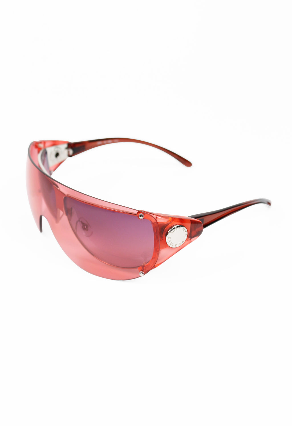 JEAN PAUL GAULTIER SS 2002 PINK DETACHABLE SHIELD SUNGLASSES