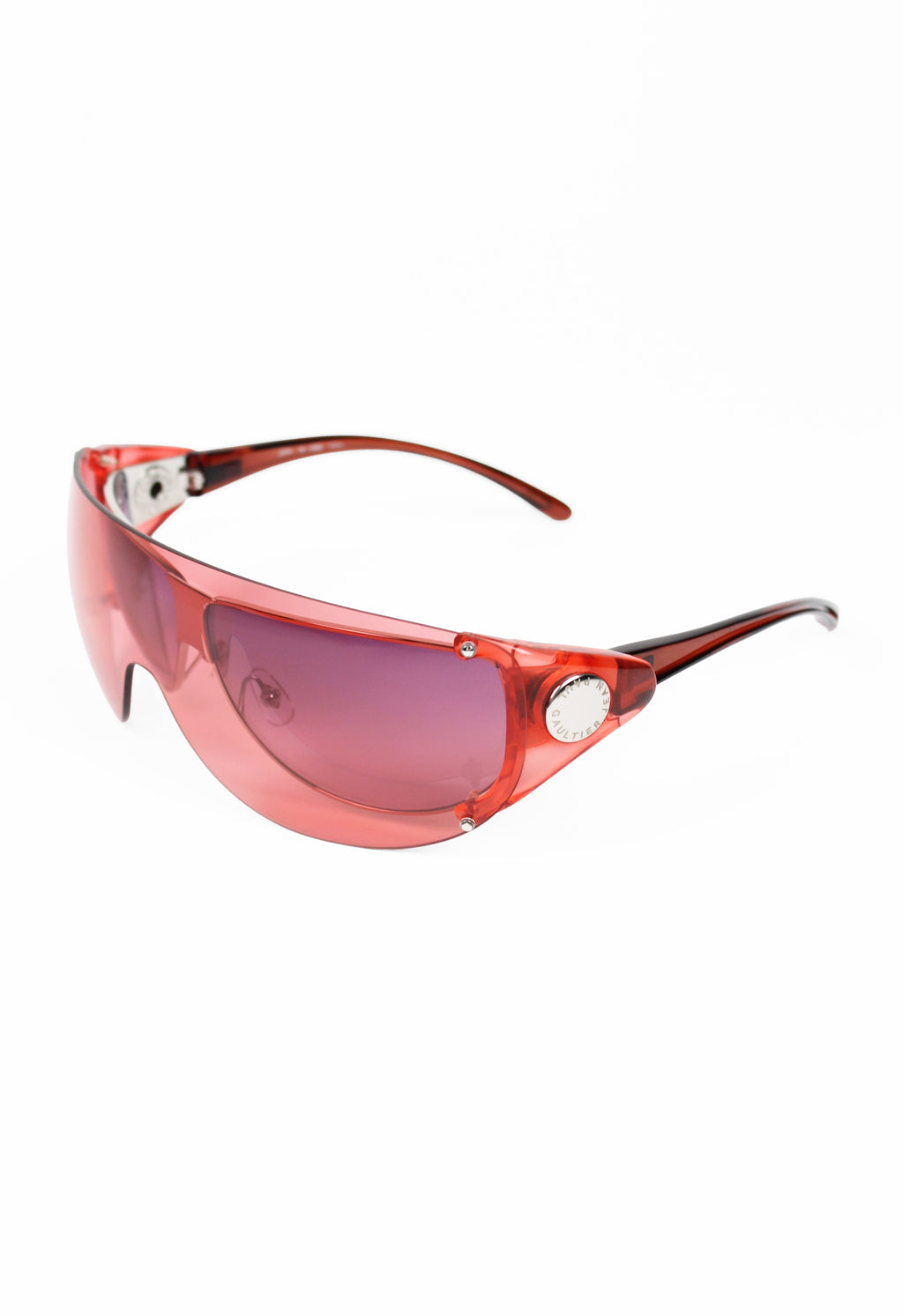 JEAN PAUL GAULTIER SS 2002 PINK DETACHABLE SHIELD SUNGLASSES