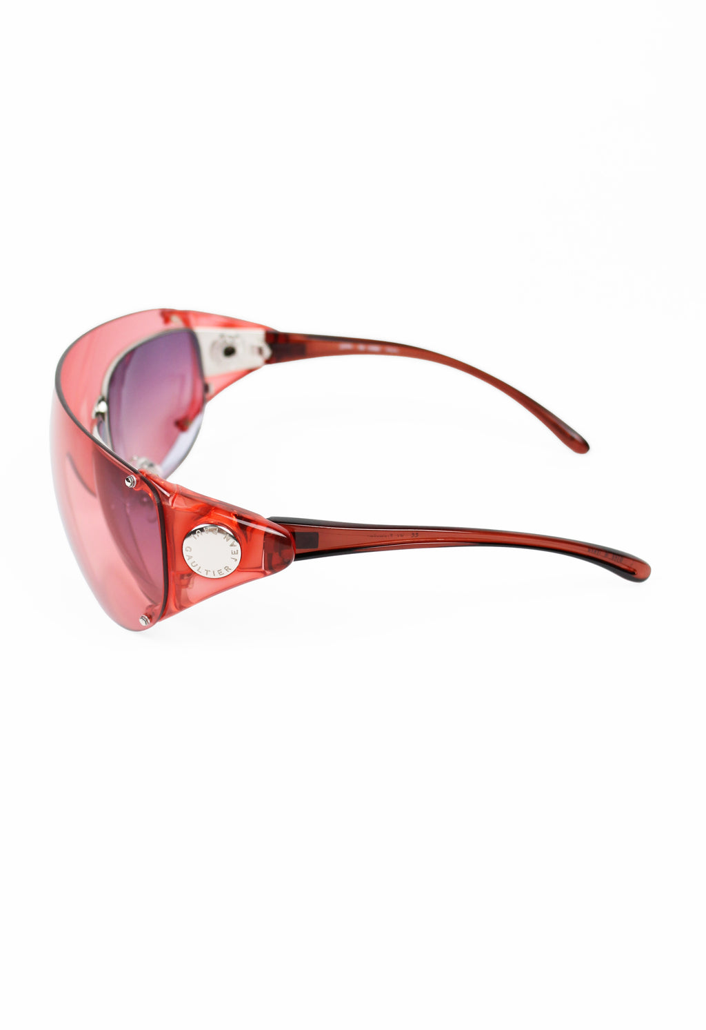 JEAN PAUL GAULTIER SS 2002 PINK DETACHABLE SHIELD SUNGLASSES