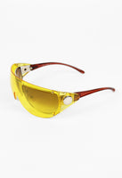 JEAN PAUL GAULTIER SS 2002 YELLOW DETACHABLE SHIELD SUNGLASSES