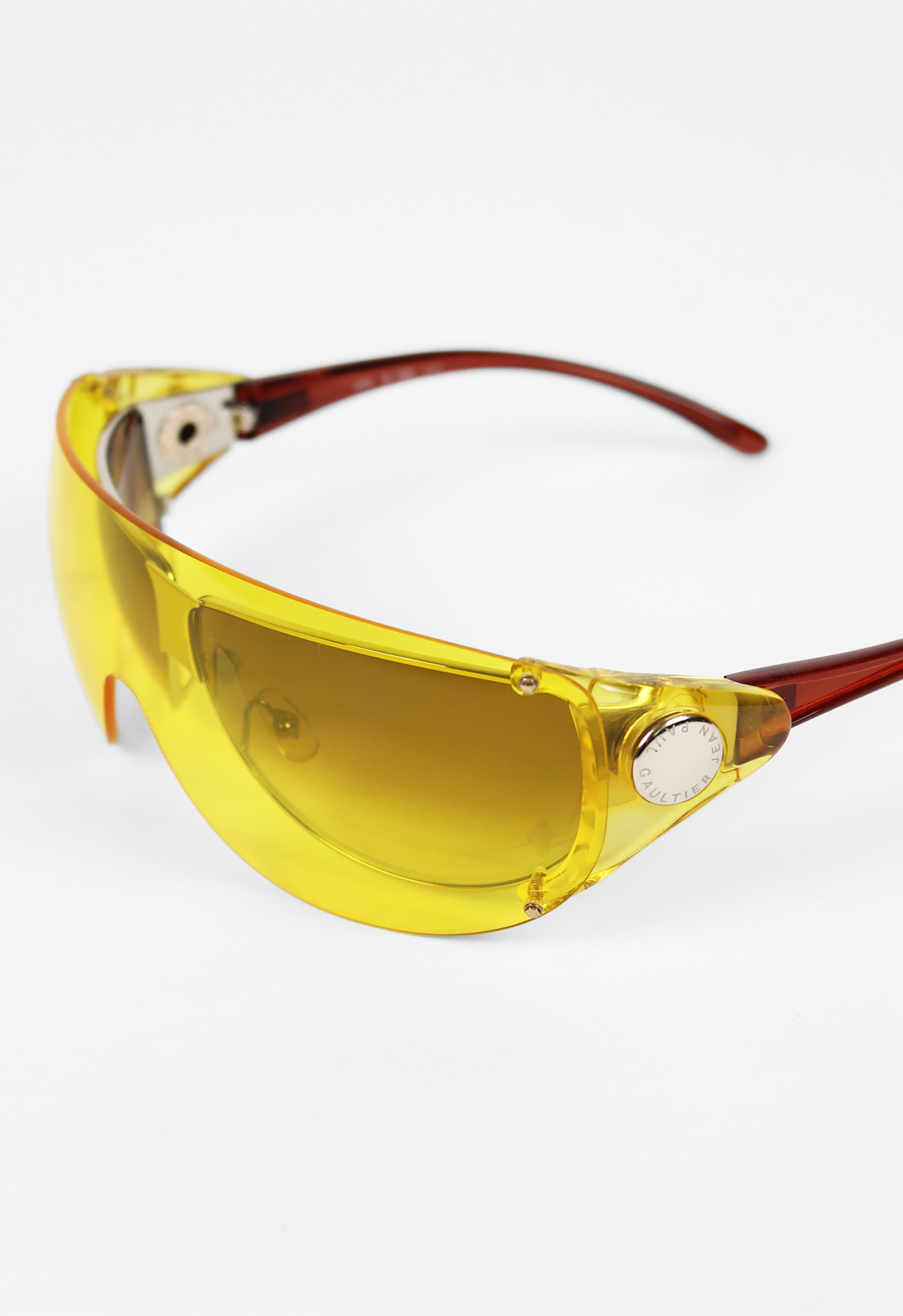 Jean paul gaultier 2001 sunglasses 限定品 JEAN PAUL GAULTIER SS 2002 YELLOW DETACHABLE SHIELD SUNGLASSES