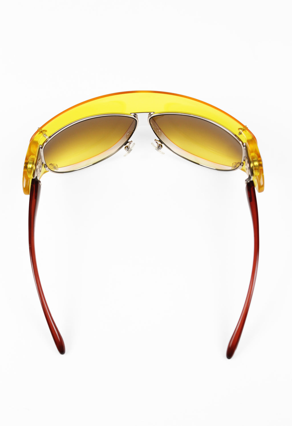 JEAN PAUL GAULTIER SS 2002 YELLOW DETACHABLE SHIELD SUNGLASSES