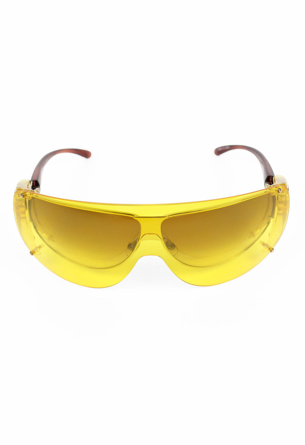 JEAN PAUL GAULTIER SS 2002 YELLOW DETACHABLE SHIELD SUNGLASSES