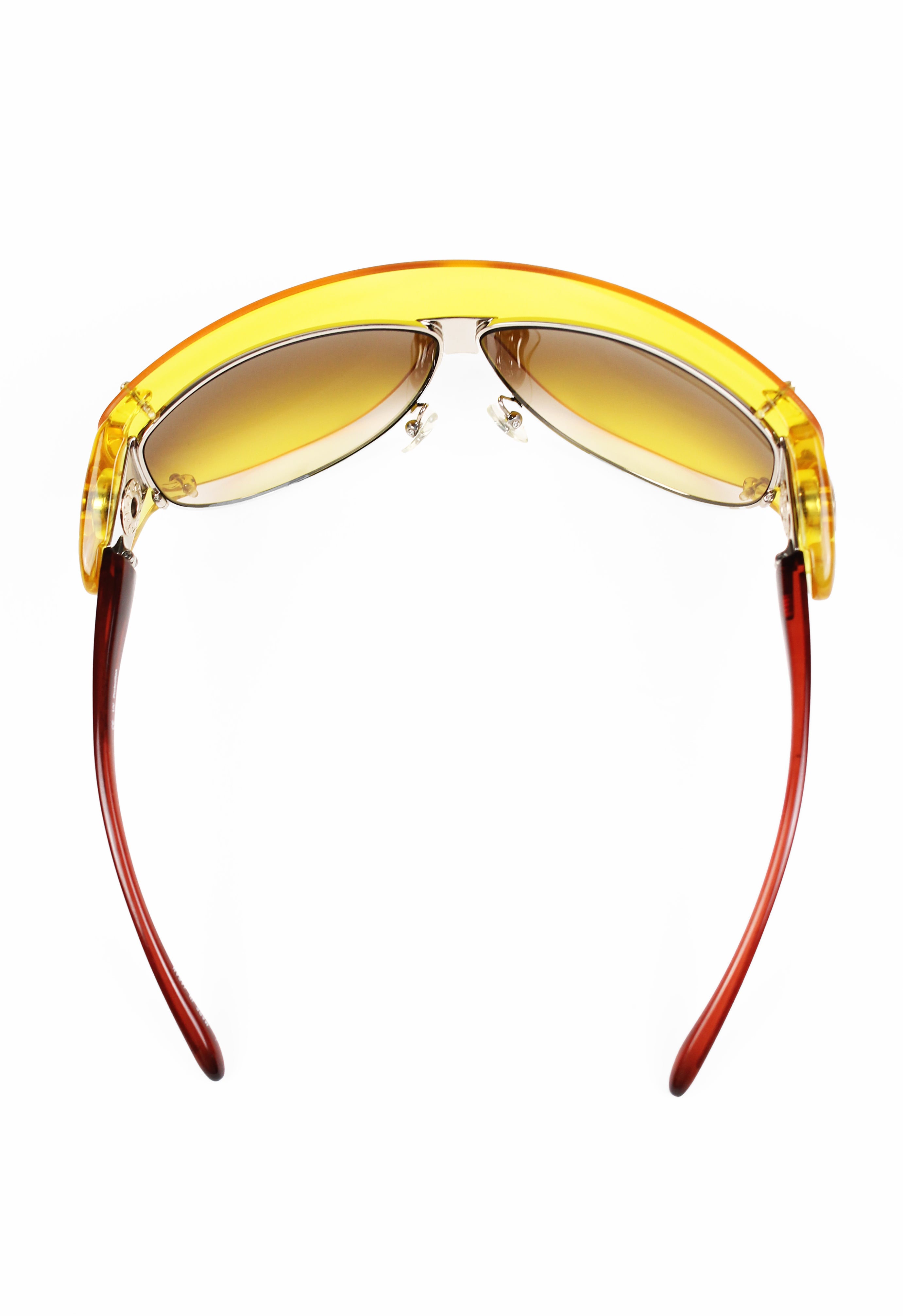 JEAN PAUL GAULTIER SS 2002 YELLOW DETACHABLE SHIELD SUNGLASSES