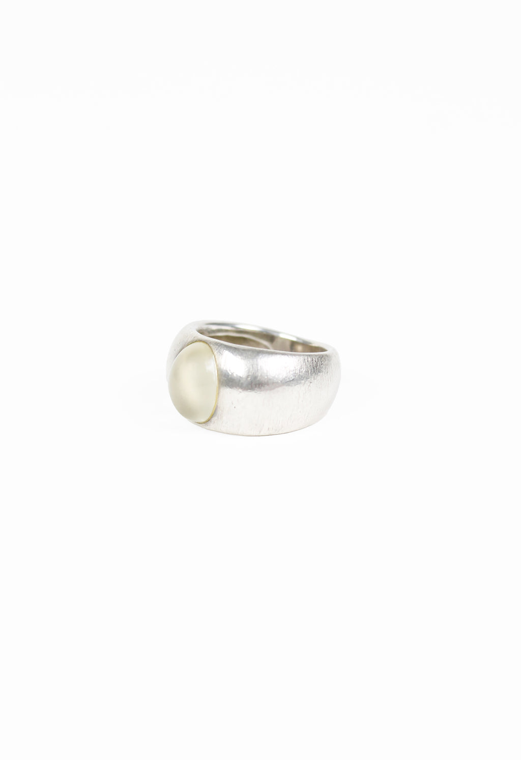 JEAN PAUL GAULTIER SILVER OVAL STONE RING