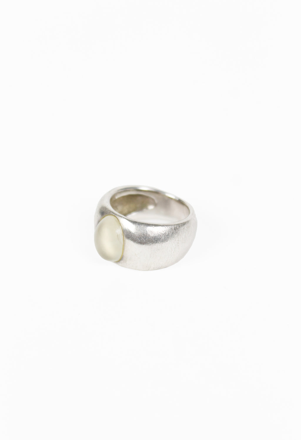 JEAN PAUL GAULTIER SILVER OVAL STONE RING