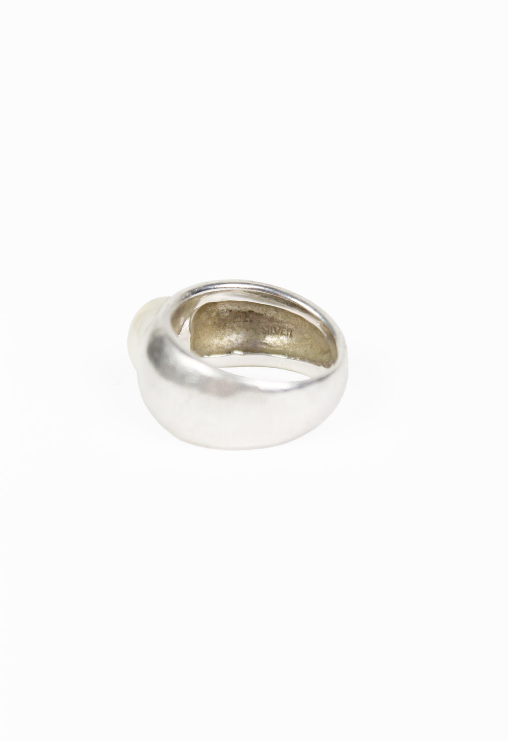 JEAN PAUL GAULTIER SILVER OVAL STONE RING