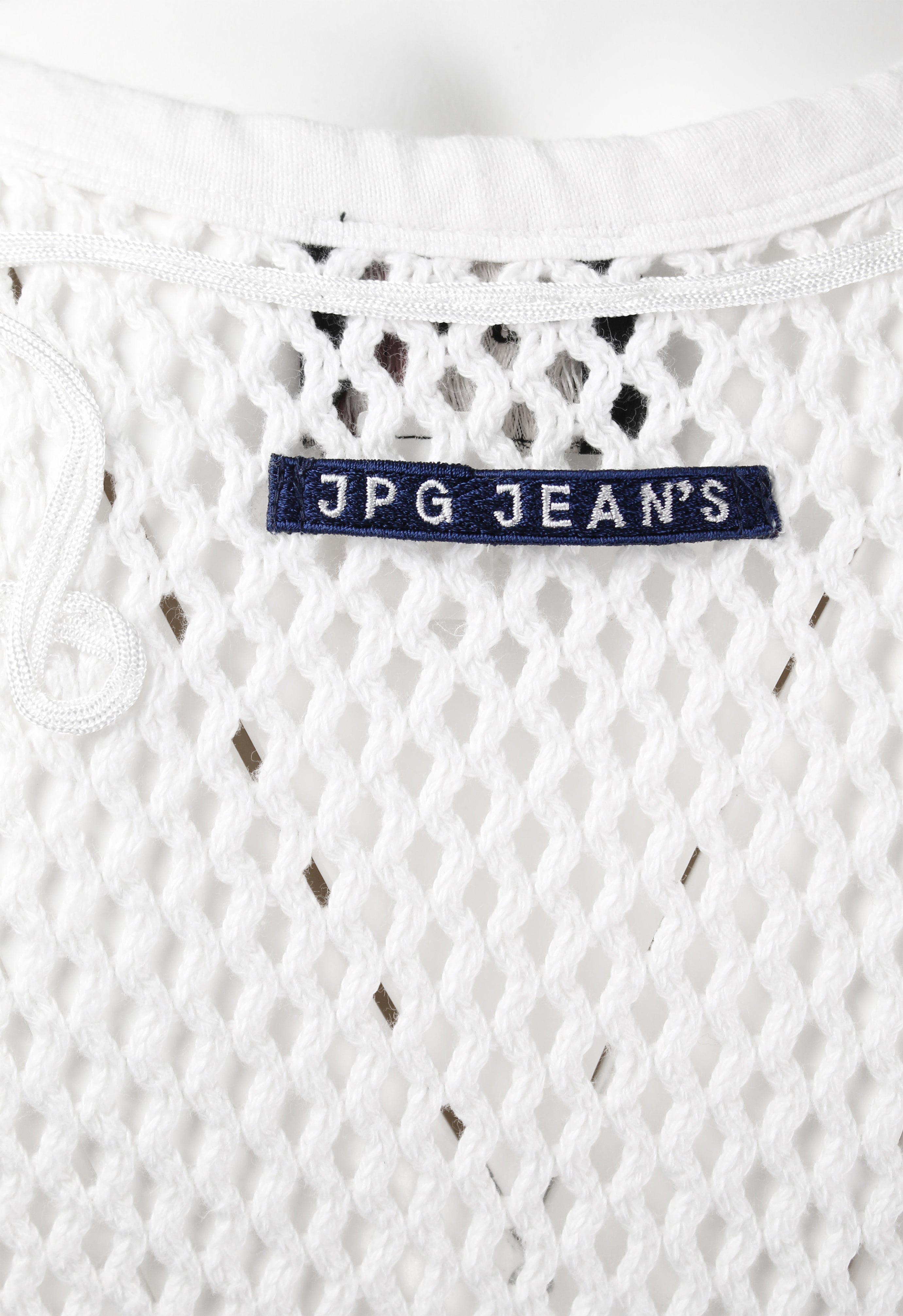 JEAN PAUL GAULTIER JPG WHITE MESH TANK TOP
