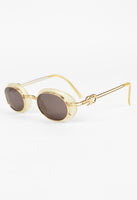 JEAN PAUL GAULTIER SS 1995 GOLD TRANSLUCENT LAYERED GOGGLE SUNGLASSES