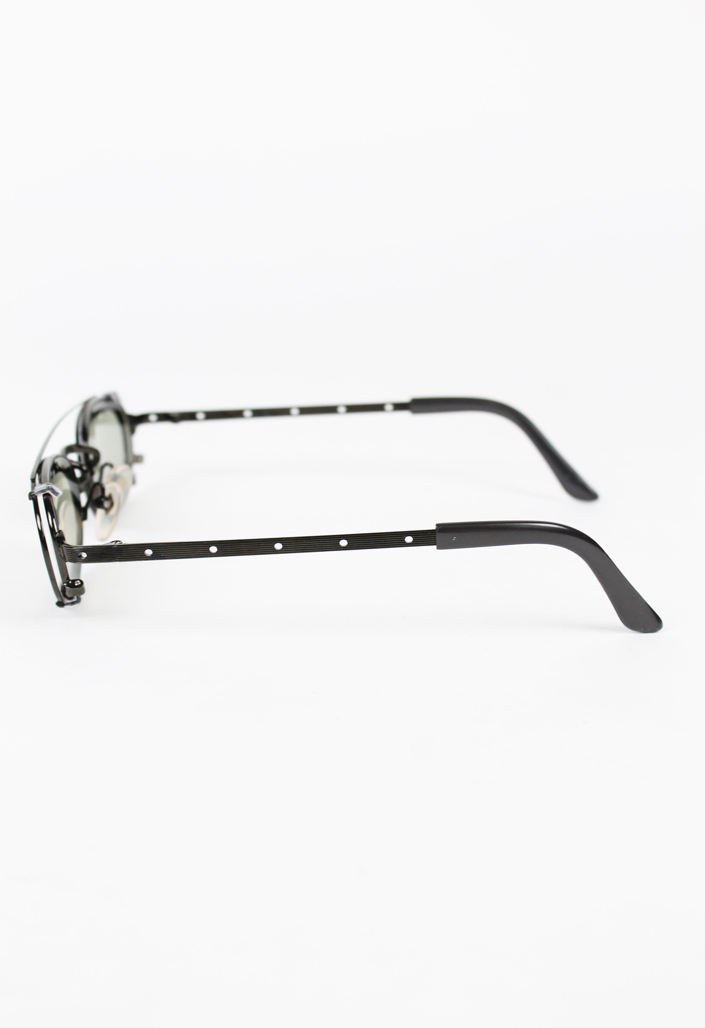 JEAN PAUL GAULTIER 1998 CLIP ON PERFORATED SUNGLASSES
