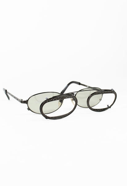 JEAN PAUL GAULTIER 1998 CLIP ON PERFORATED SUNGLASSES
