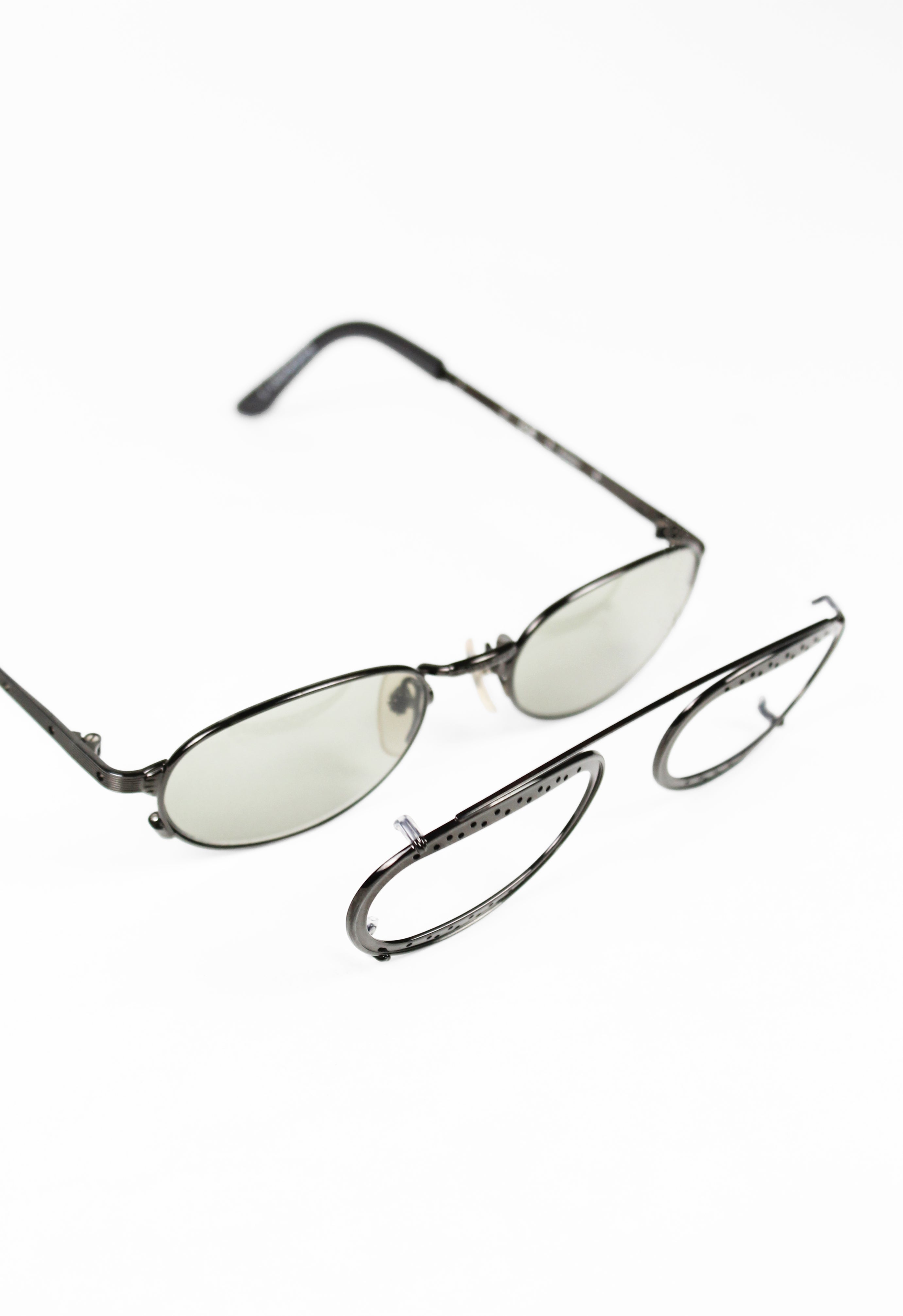 JEAN PAUL GAULTIER 1998 CLIP ON PERFORATED SUNGLASSES