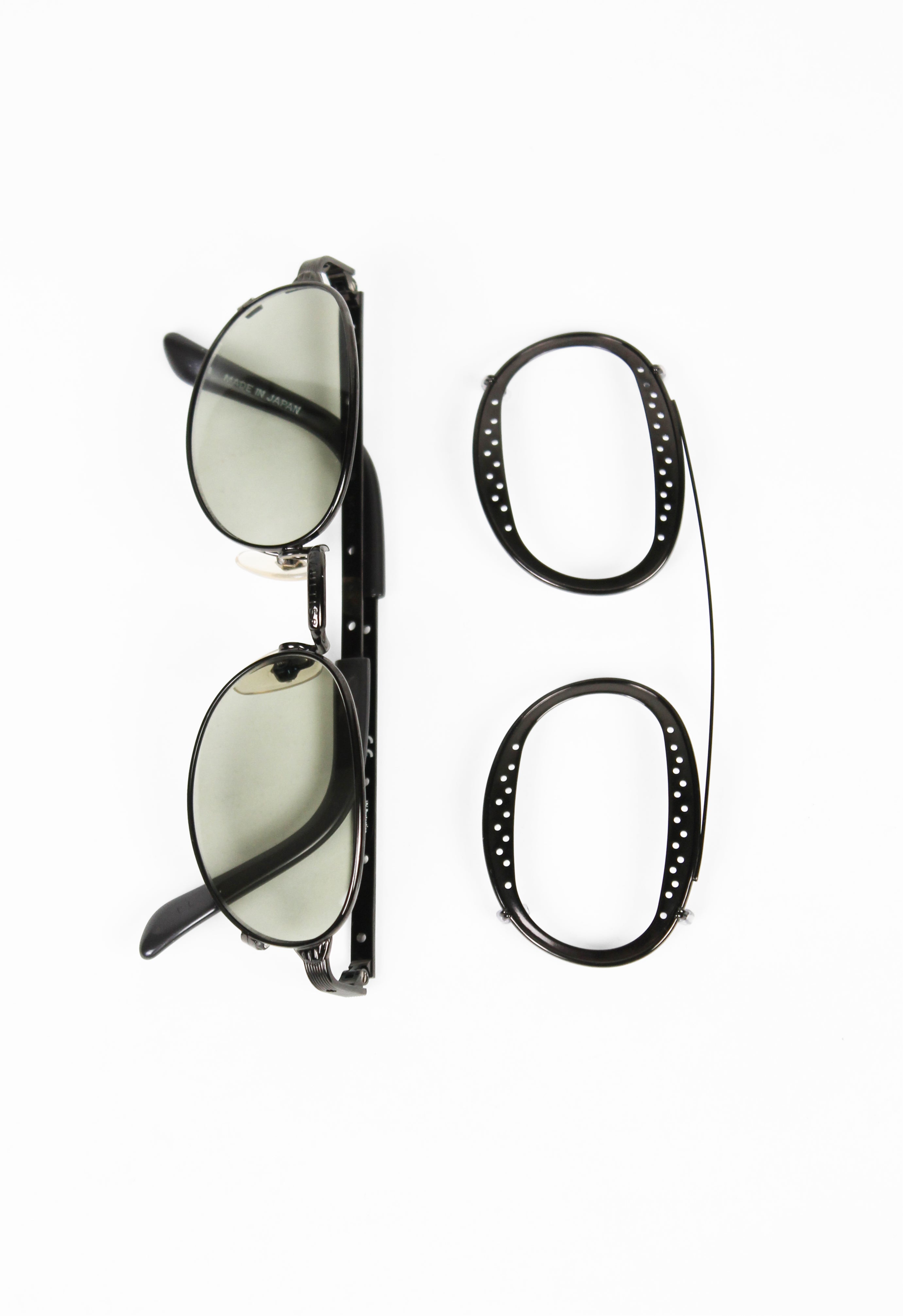 JEAN PAUL GAULTIER 1998 CLIP ON PERFORATED SUNGLASSES