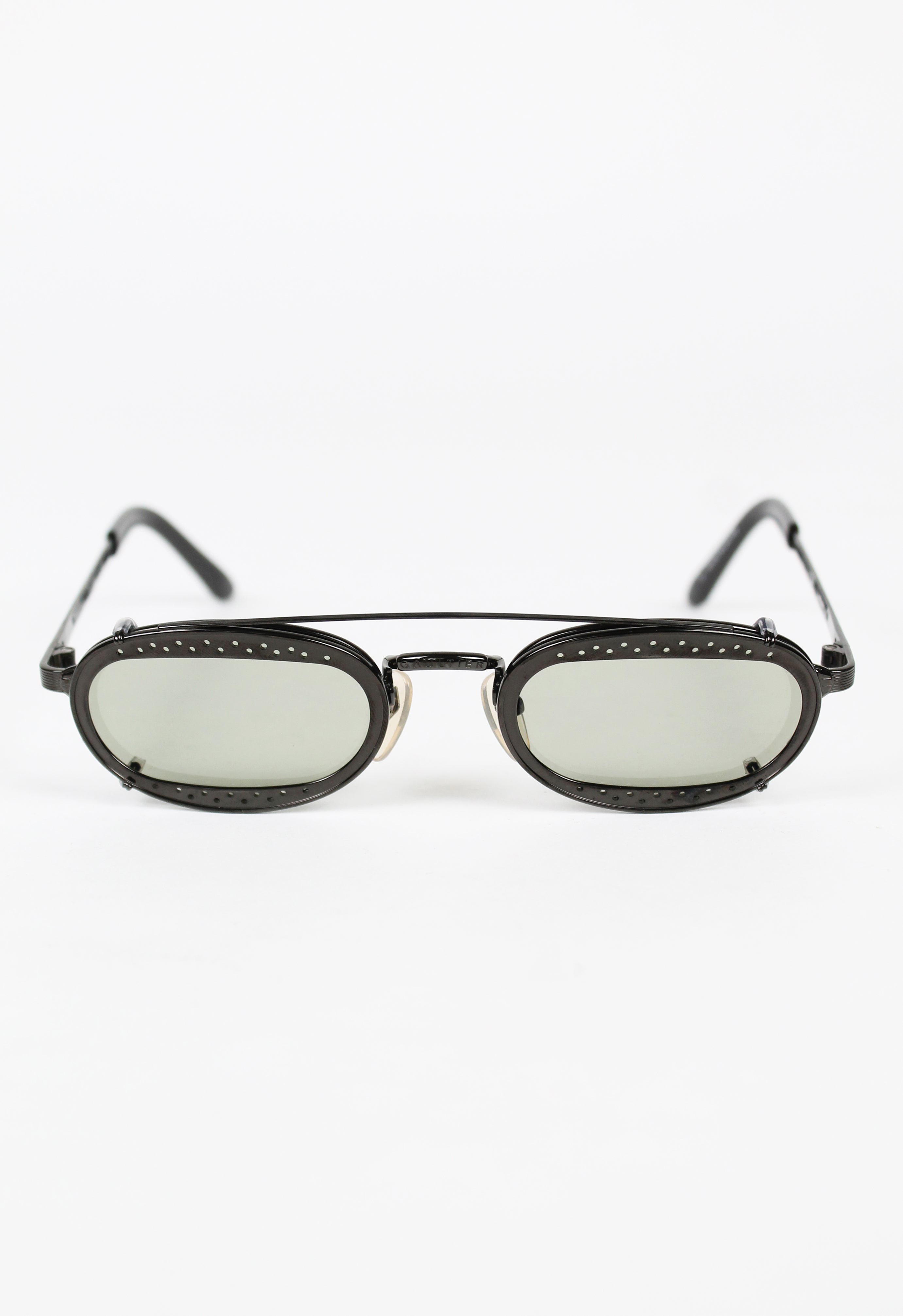 JEAN PAUL GAULTIER 1998 CLIP ON PERFORATED SUNGLASSES