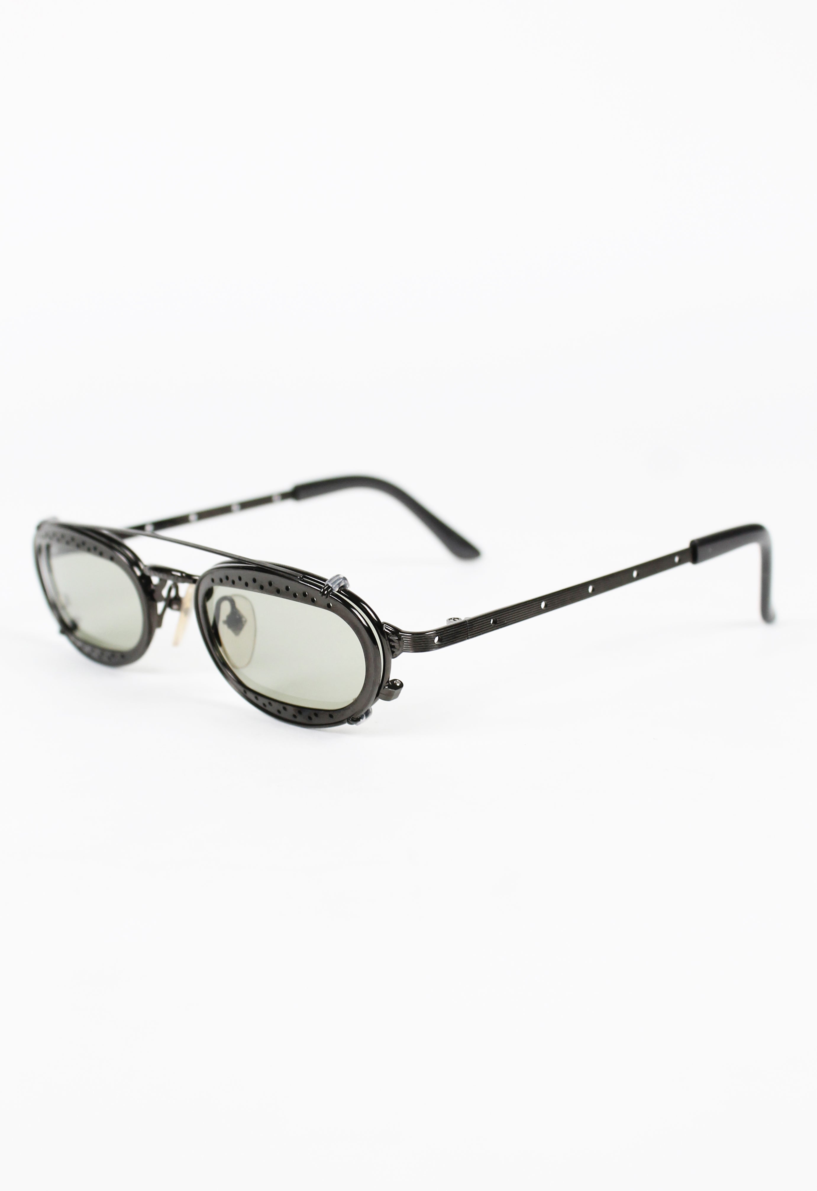 JEAN PAUL GAULTIER 1998 CLIP ON PERFORATED SUNGLASSES