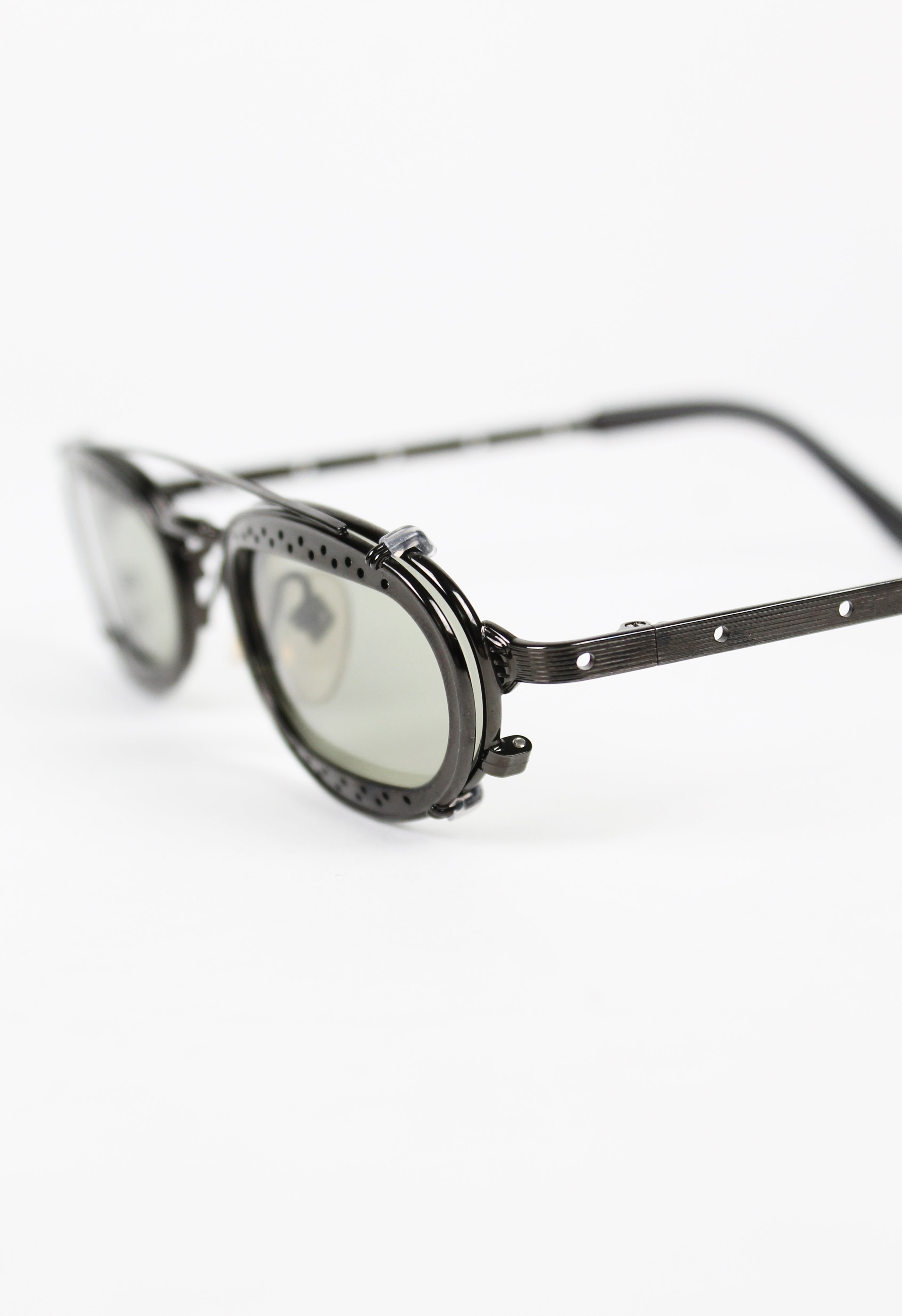 JEAN PAUL GAULTIER 1998 CLIP ON PERFORATED SUNGLASSES