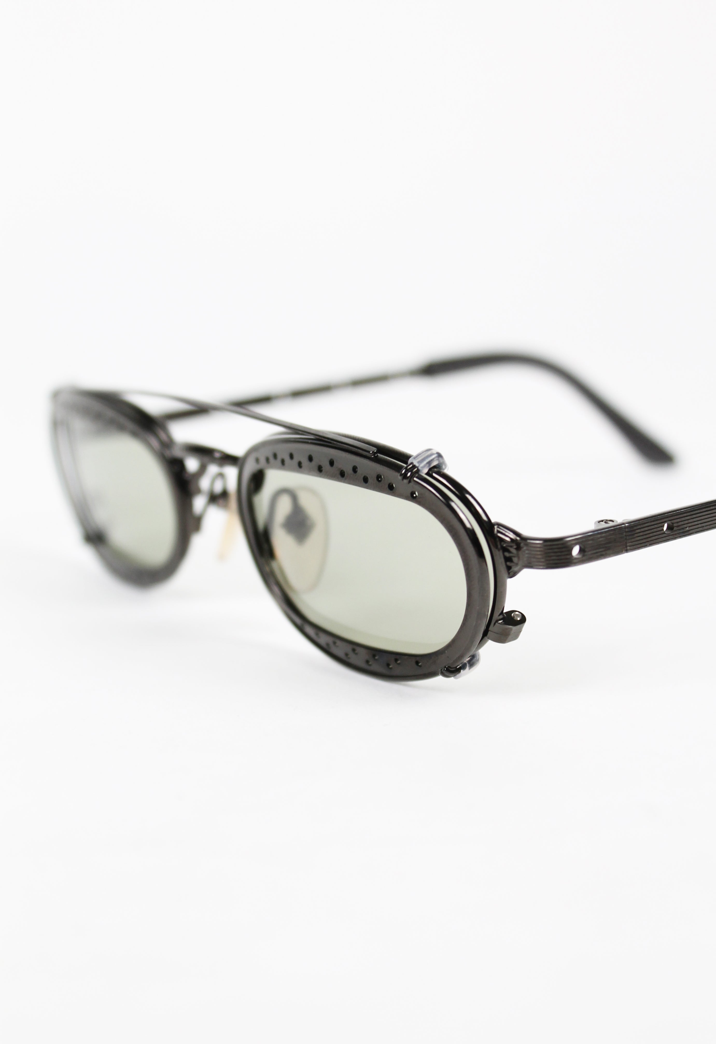 JEAN PAUL GAULTIER 1998 CLIP ON PERFORATED SUNGLASSES