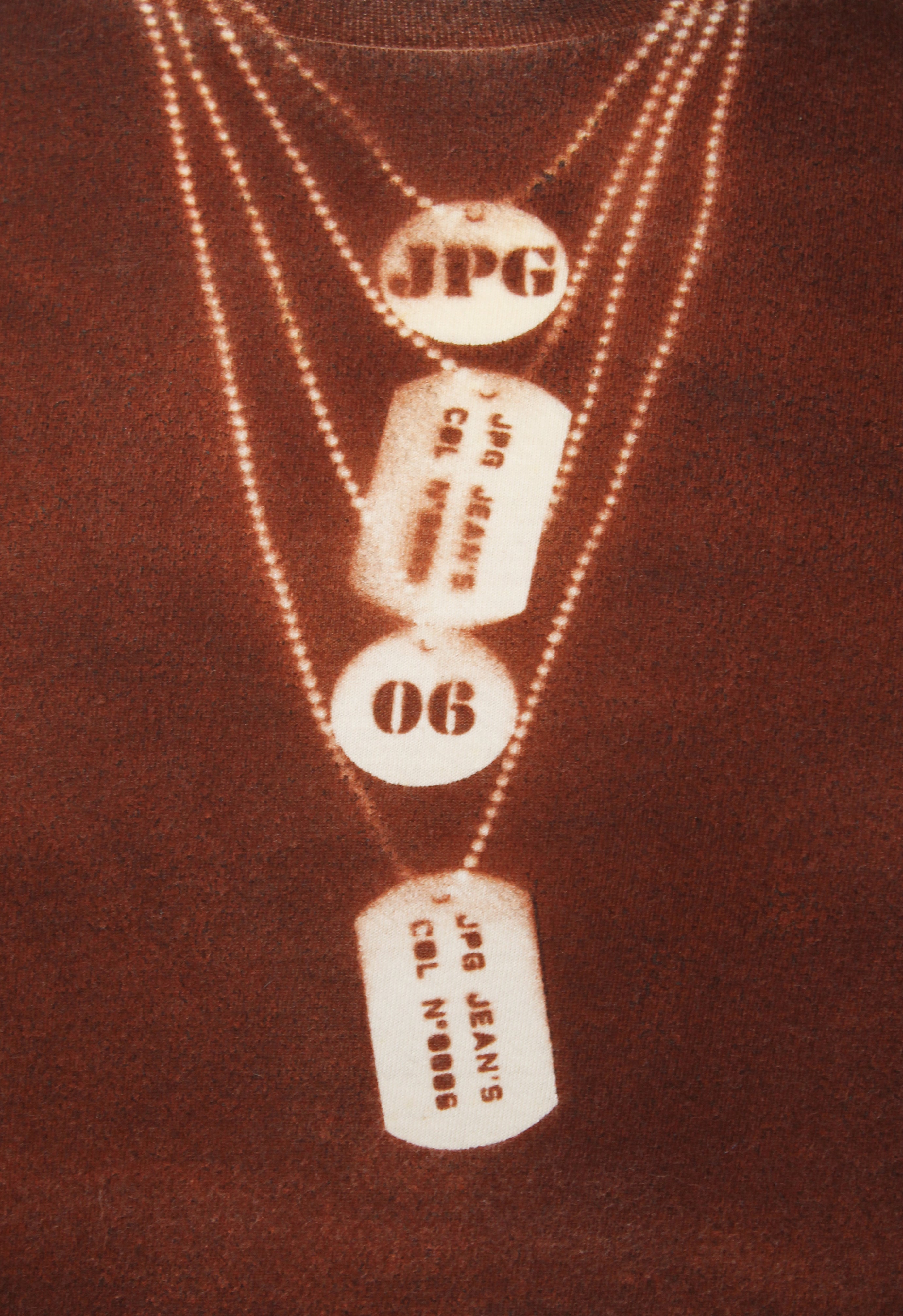 JEAN PAUL GAULTIER JPG JEAN'S 1990'S TROMPE L'OEIL DOG TAGS LONGSLEEVE