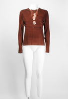 JEAN PAUL GAULTIER JPG JEAN'S 1990'S TROMPE L'OEIL DOG TAGS LONGSLEEVE