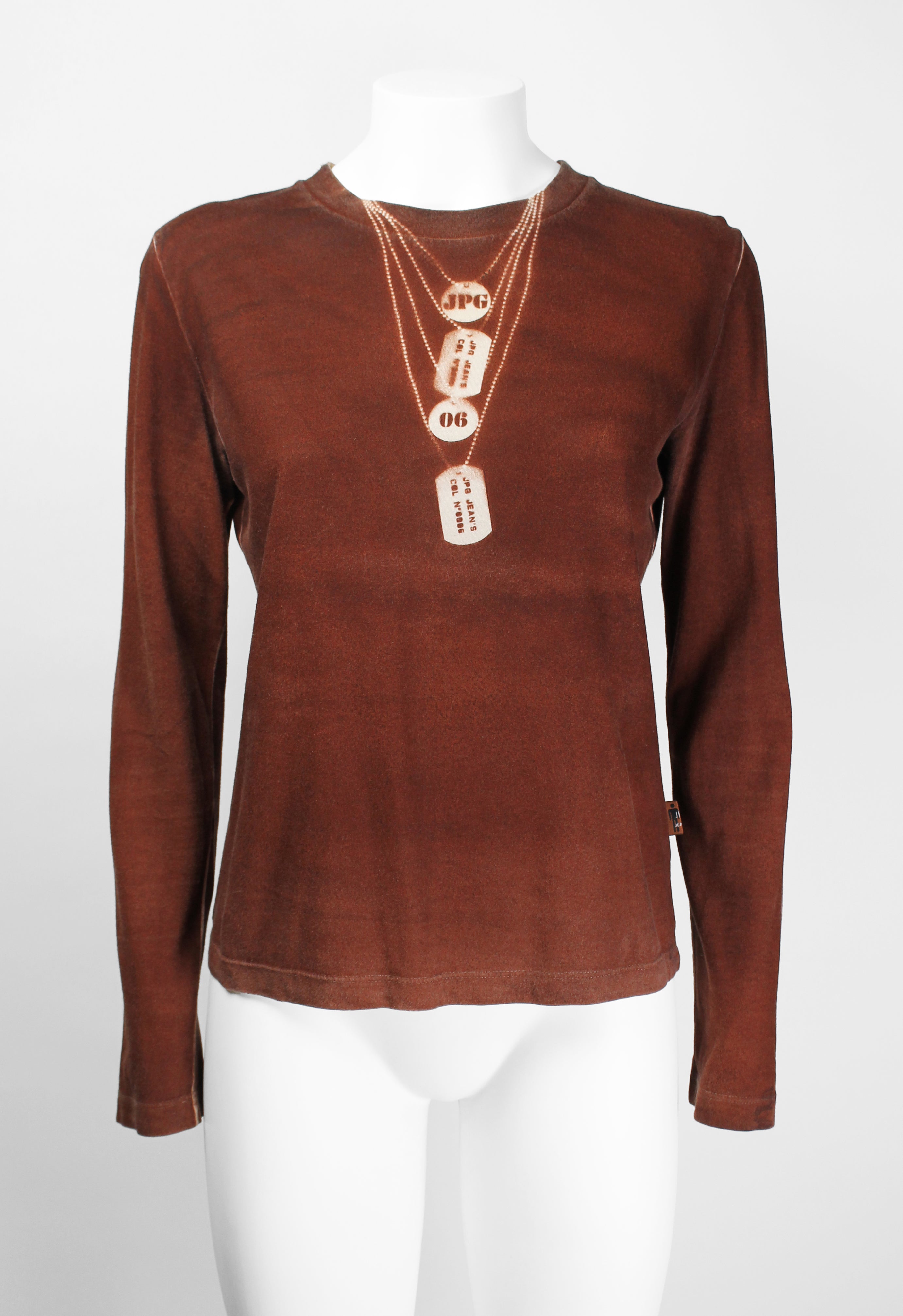 JEAN PAUL GAULTIER JPG JEAN'S 1990'S TROMPE L'OEIL DOG TAGS LONGSLEEVE