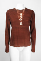 JEAN PAUL GAULTIER JPG JEAN'S 1990'S TROMPE L'OEIL DOG TAGS LONGSLEEVE