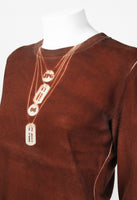 JEAN PAUL GAULTIER JPG JEAN'S 1990'S TROMPE L'OEIL DOG TAGS LONGSLEEVE