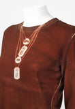 JEAN PAUL GAULTIER JPG JEAN'S 1990'S TROMPE L'OEIL DOG TAGS LONGSLEEVE