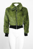 JEAN PAUL GAULTIER FW 1995 CROPPED GREEN FAUX FUR JACKET