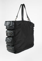 JIL SANDER SS 2003 LEATHER AND NYLON CARGO TOTE BAG