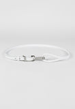 JIL SANDER 2003 WHITE LEATHER LOOP AND CLASP BELT