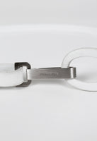 JIL SANDER 2003 WHITE LEATHER LOOP AND CLASP BELT