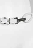 JIL SANDER 2003 WHITE LEATHER LOOP AND CLASP BELT